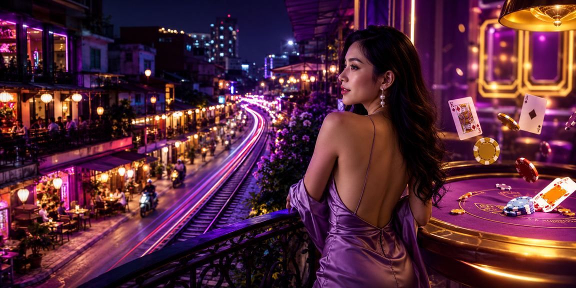 Bàn bài neon phong cách Hà Nội về đêm tại apa7