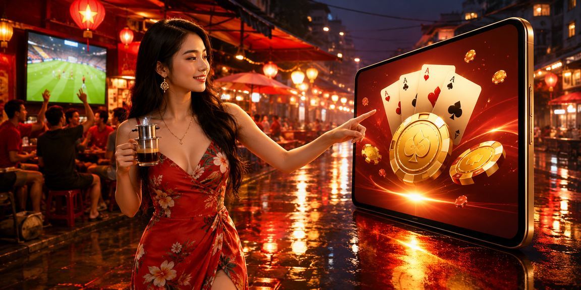Người chơi bài tại Hà Nội thưởng thức cà phê và kiểm tra thưởng trên điện thoại